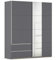 Rauch Möbel Stoke, Schwebetürenschrank, Garderobe, 2-türig, Spiegel, 2 Schubladen, Zubehör Classic, 4 Einlegeböden, Farbe Grau metallic, Schwarz, Griffleisten Alufarben, 175x210x59cm