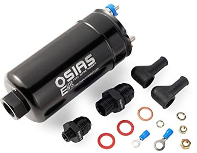 OSIAS Kraftstoffpumpe EFI 380LPH 1000HP Inline-externe Kraftstoffpumpe, 10AN Einlass + Check Vavle 6AN Auslass E85 kompatibel kompatibel 044 Stil Diesel-Kraftstoffpumpe