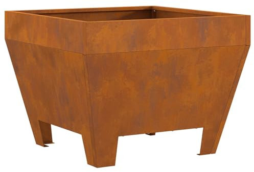 vidaXL Braise de feu Carré 50x50x30 cm en Acier Anti-intempéries