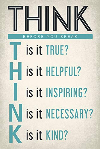 Think Before You Speak, motivierendes Klassenzimmer-Poster von Keep Calm Collection