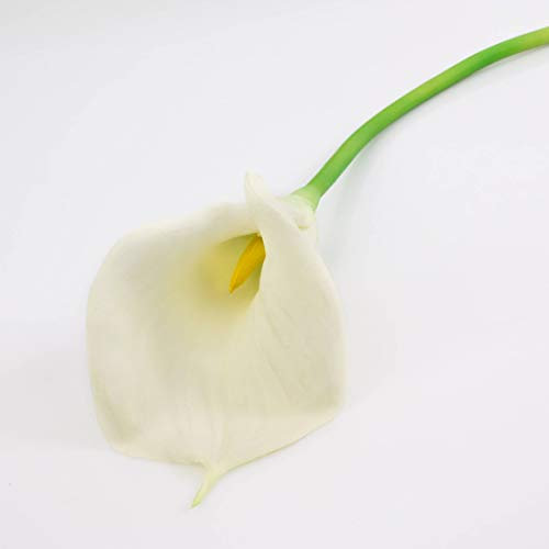 artplants.de Künstliche XL Calla, Creme - weiß, real - Touch, 70cm, 10x18cm - Kunst Calla - Kunstblume - Kunststoffblume