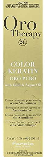 Fanola - Oro Therapy Color Keratin Puro, crema colorante permanente 100mL 5.606 Hellbraun Warmes Rot