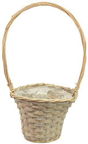 CHICCIE Ratten Korb mit Henkel - 60cm - Pflanzkorb - Mit Folie Pflanzgefäß