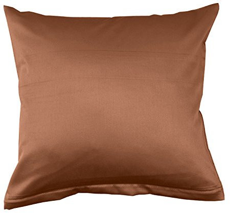 Lorena Uni Classic Mako-Satin Kissen Bezug einfarbig Baumwolle (Nougat, 40 cm x 60 cm)