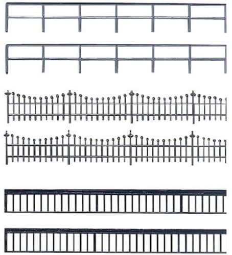 Auhagen 42558.0 - Eisenzaun und geländer, Gesamtlänge 2240 mm, bunt