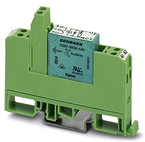 PHOENIX CONTACT EMG 10-REL/KSR-G 24/21-LC AU Relaismodul mit Fest Eingelötetem Kleinschaltrelais, Eingangsspannung 24V DC, 10.6mm Breite, 75mm Höhe, 38.010g Gewicht, 10 Stück