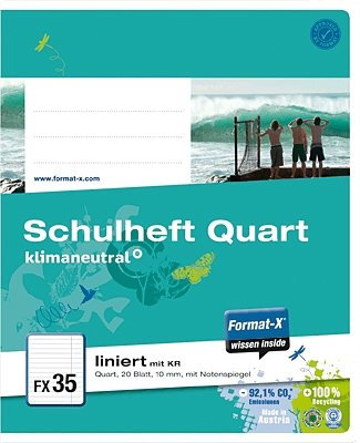 Format-X 073821 13 Schulheft FX35, liniert, weiß