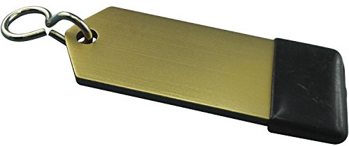 Hotelschlüsselanhänger - flach, 80 mm, mit Gummi, Aluminium gold eloxiert