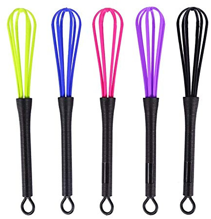 5 PCS Fouet en Plastique Coiffure Fouet En Plastique Whisk Salon De Coiffure Coiffure Coiffure Couleur Des Cheveux Crème Fouet Cuisine Ballon Mélangeur Agitateur Outil