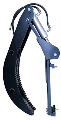 TMM Hydraulischer Holzgreifer, Niederhalter, Schwere Ausführung, Öffnungsmaß: 130 cm, Schwarz
