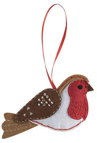 Trimits Christmas Felt Decoration Kits, 12 x 7cm, Robin