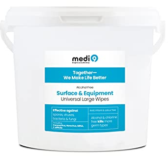 Medi9 Large Surface Wipe/Equipment Wipes - Bucket of 225