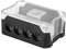 Power Distribution Block, Audio 4 Way Power Ground Supply Distribution Car 1*0GA In 4*4GA Out Block Splitter