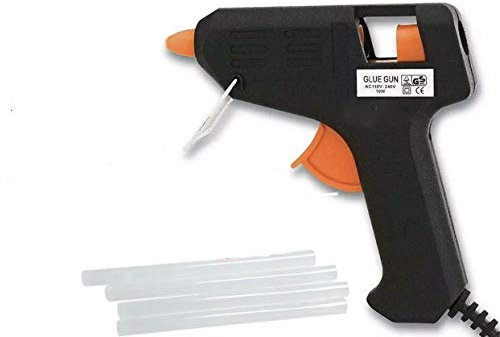 ADEPTNA Hot Glue Gun Hot Melt Glue Gun with 100pcs Glue Sticks – Heats Up Quickly with Copper Nozzle Super Adhesive – Perfect for DIY Arts Fabric Metal Craft Wood Card Home Quick Repairs