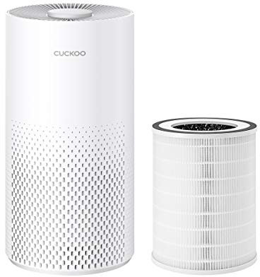 CUCKOO True HEPA Air Purifier Bundle with Extra Filter, Up to 456 sq. ft., 3-Stage Filter with H13 HEPA and Activated Carbon, Small Air Purifiers for Home Bedroom, White (CAC-I0510FW)