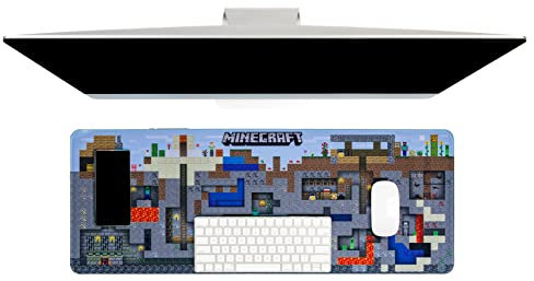 Minecraft World Desk Mat - Officially Licensed Keyboard and Mousemat for Office, Non-Slip Wipe Clean Large Mouse Pad for Gaming Set Up | Paladone