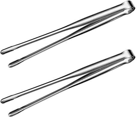 YARNOW Lot de 2 pinces à barbecue en acier inoxydable de 30,5 cm - Pinces de cuisine coréennes japonaises pour barbecue, pâtisserie, cuisine, service - Argenté