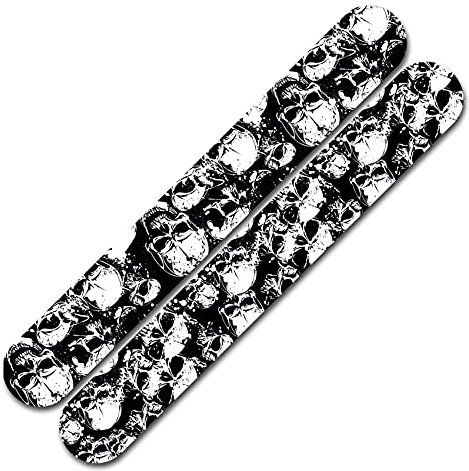 Finest Folia Fahrrad Kettenstreben Schutz Aufkleber Folie Lackschutz R160 (21 Skulls)