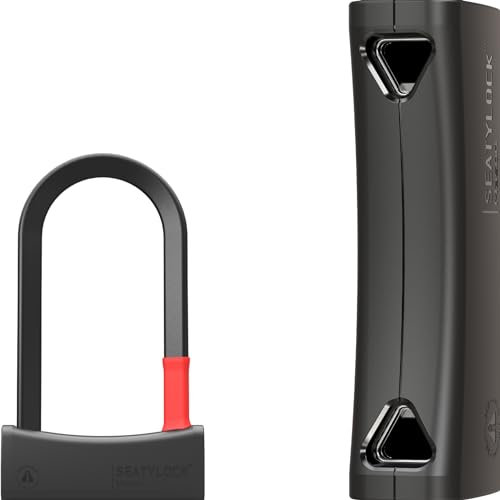 SeatyLock Mason Bike U Lock - Patented Heavy Duty Anti Theft Sold Secure Diamond Rated Bike ULock - High Security Bicycle Lock with Key for Electric and City Bikes (18CM)