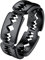 PROSTEEL Herren Trauring Rasierklingen Design Bandring Größe 69 Schwarz Edelstahl 7mm breit Gothic Band Ring Partnerring für Männer Modeschmuck Accessoire für Weihnachten