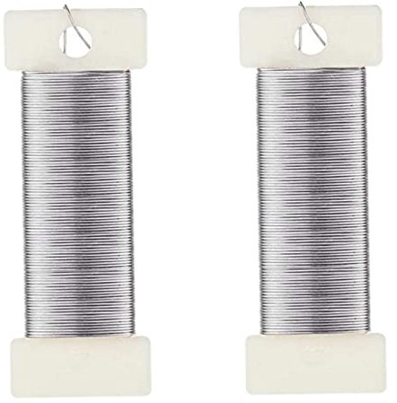 2 Pack Silver Florist Wire for Wreath Making, 22 Gauge Flexible Wires for DIY Flower Arrangements