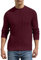 Hisir Mens Jumpers Tops Winter Wool Knit Crew Neck Raglan Jumper Long Sleeve Soft Warm Knitwear Pullover Sweaters for Men (Wine Red, L)