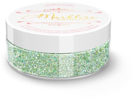 MARBLERS Cosmetic Grade Fine Holographic Glitter [Unicorn Green] 0.18oz (5g) | Non-Toxic | Vegan | Cruelty-Free | Eyeshadow, Nail Polish, Nail Art | Festival, Rave & Party Makeup | Body & Face