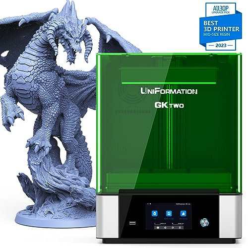 UniFormation 8K MSLA Resin 3D Drucker GKtwo 10,3'' LCD Photocuring Resin 3D Drucker mit eingebautem Heizsystem & Geruchsfilter, großes Bauvolumen 228 * 128*H245mm