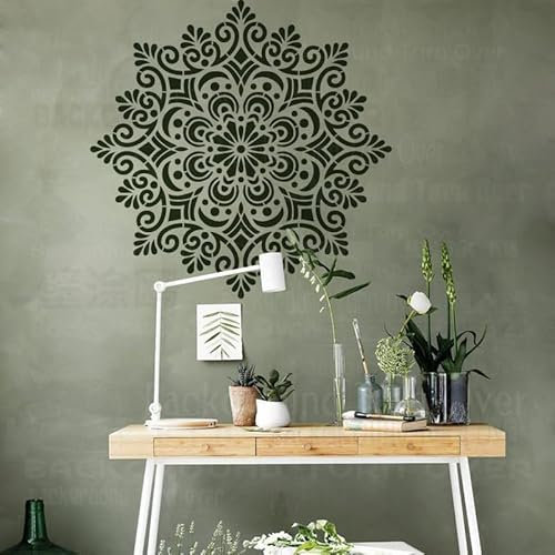 80cm Mandala Round Flower Lotus Schablone Für Wände Große Mandala Farbe Große Schablonen Dekoration Rahmen Möbel Muster Die Samen Dekor Bodenbelag Wand Nischenmuster Scrapbooking Holz