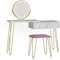 Vicco Schminktisch Bella, Kosmetiktisch mit Spiegel, Weiß, 120 cm mit LED Beleuchtung und Hocker