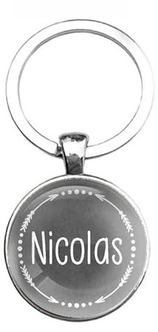 Porte-clés en verre - Nicolas, silverl