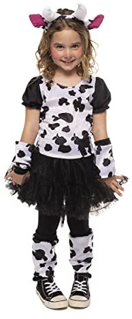 Rubies Disfraz Vaca Tutu para niñas, Vestido con tutu y cola, diadema, mitones, calentadores y medias, Original, Ideal para halloween, navidad, carnaval y cumpleaños.