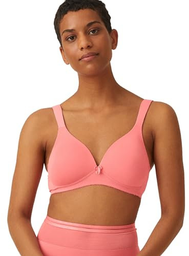 Naturana® Women's Wireless Bra [Cup A-D] | 100% Padded Straps | Wire-Free Bra with Seamless Cups | Women's Bra with Underbust Band 34 Raspberry Mousse A