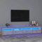 Canditree Meuble TV Moderne avec LED Banc TV avec 4 Compartiments et étagères de Rangement 240 cm (Gris béton)