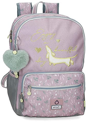 Enso Beautiful Day Schulrucksack mit zwei Fächern, anpassbar an Trolley, lila, 32 x 44 x 17 cm, Polyester, 23,94 l