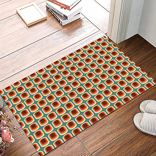 Badematte 50x80cm, Rutschfeste Badteppich, Retro, Vintage Hintergrund in Ethno Fashion Farben abstrakt abgerundete kontin,Mikrofaser Badvorleger mit, Wasserabsorbierende Weiche teppiche für Badezimmer
