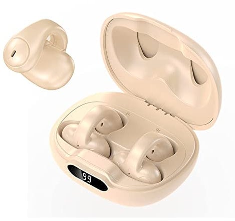 Open Ear Kopfhörer Bluetooth Luftleitung Knochenschall Sportkopfhörer wasserdicht Gym Kopfhörer Bluetooth mit Mic Clip On Ohrhörer Noise Cancelling Wireless Earbuds mit Ohrbügel für Sport Laufen Gym