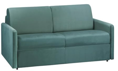 Vente-unique-Schlafsofa 2-Sitzer - Liegefläche: 120 cm - Matratzenhöhe: 14 cm - Samt - Minzgrün - CALIFE