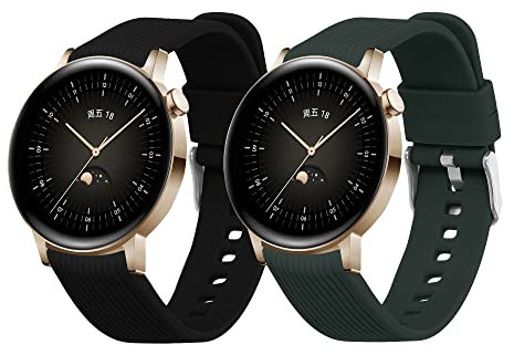 kwmobile 2X Sportarmband kompatibel mit Huawei Watch GT 3 Pro (43mm) / Watch GT 3 (42mm) Armband - Fitnesstracker Band Set aus TPU Silikon