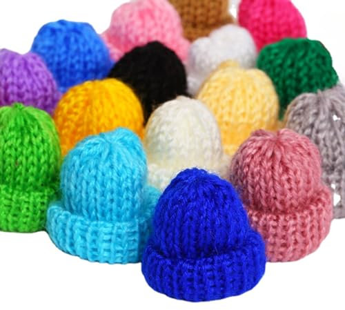 100 Stück Mini Strickmützen Zum Basteln Kleine Mützen Zum Basteln Mini Mützen Zum Basteln Puppe Mini Hut Dekoration Mini Strickmütze Von Weihnachten (Ohne den Ball)