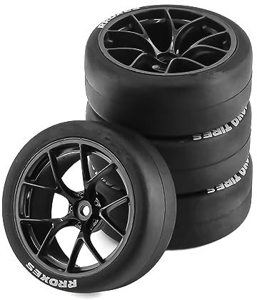ZEZEFUFU 4 stücke 1/10 RC Auto Räder Felgen Reifen Reifen 12mm Hex Nabe für Tamiya TT01 TT02 HPS HPI RC Auto