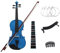 Violine 4/4 Popularize Anfänger-Set Lektion Blaue Violine Massivholz-Ahorn-Panel-Geige Mit Zubehör (Color : Violin Set)
