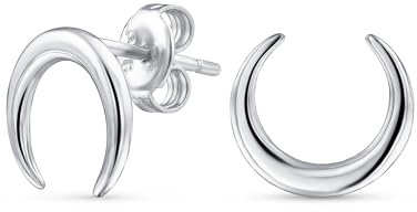 Westlicher Schmuck Im Boho Stil Mit Minimalistischen Hörner Halbmond Ohrringen Im Tribal Design Für Frauen Und Jugendliche. Aus .925 Sterling Silber.