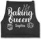 Schürze - Backschürze Damen Frauen - Baking Queen I Backkönigin mit Name I Geschenk Hobby Bäckerin I Backen Geschenkideen - 85x69 - Jeans Schwarz - backkönigin-schürze bäckerschürze back