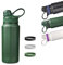 Botella Termica y Termo Agua Fria, Botella Agua Acero Inoxidable,Botellas de Agua de Fugas-500 ML/800 ML con Pajita, 3 Bandas de Silicona Intercambiables, Cantimplora Sin BPA para Viajes (500 ML)