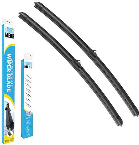 Mehr Wiper Blade Flat Front Kit Fits: Ford Transit Custom 2.0 TDCi (2012-) -Pack of 2 (RH 30 inch & LH 28 inch)