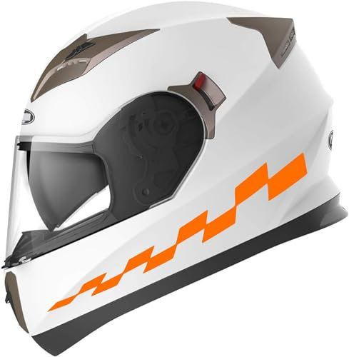 Set mit 2 Aufklebern, Streifen für Racing, Speed, Pfeil, Band, für Motorradhelm, Tank, Koffer, universal, Artikelnummer 2223 (035 Orange)