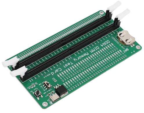 Desktop-Computer DDR4-Speichertester, LED-Diagnoseanalysator mit CR2032-Batteriesteckplatz, Stromeingang, Grüne PCB-Farbe, LED-Testerkarte, Komplettes Set für DDR4-Speichertest