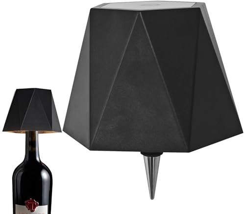 Lampada per bottiglia di vino - Luci per bottiglia di vino, lampada da tavolo senza fili | Lampada a LED ricaricabile senza fili per bottiglia di vetro, luce notturna da tavolo con oscuramento a 3 col