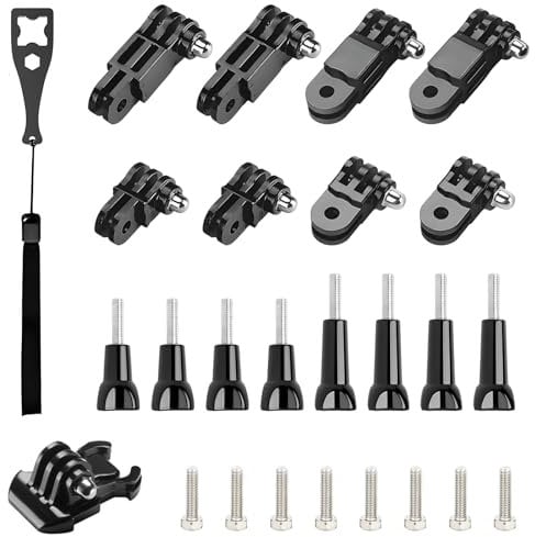 Omevett 26 PCS Adjustable Camera Mount with Short & Long Screw 3-Way Pivot Arm Extension Adapter Set for Action Cameras
